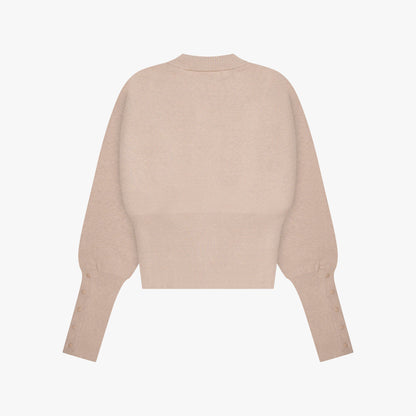 CHLOE KNITTED CARDIGAN | BEIGE MELEE/OFF WHIT