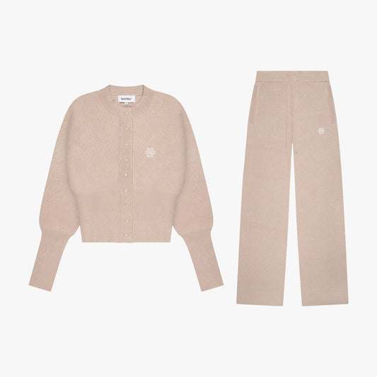 CHLOE KNITTED SET | BEIGE MELEE/OFF WHITE