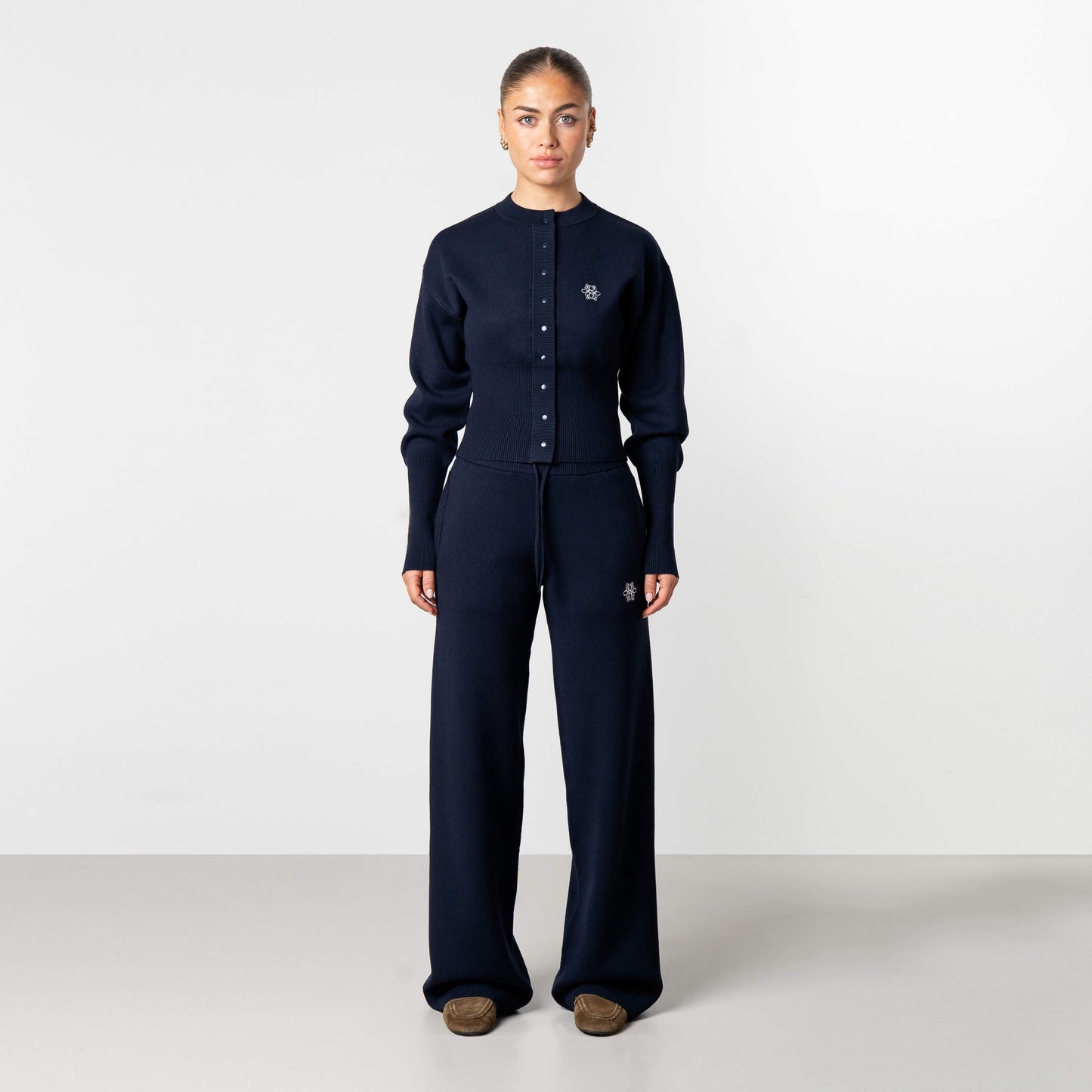 CHLOE KNITTED PANTS | NAVY/WHITE