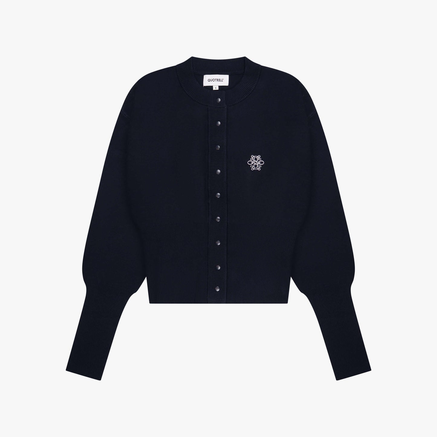 CHLOE KNITTED CARDIGAN | NAVY/WHITE