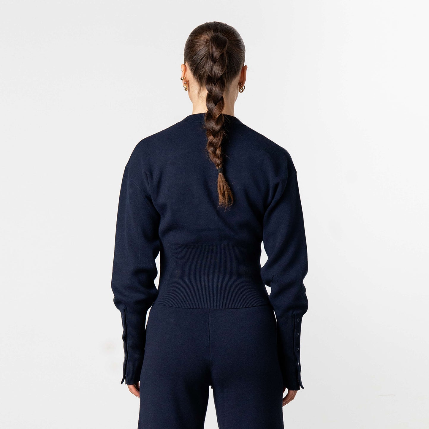 CHLOE KNITTED CARDIGAN | NAVY/WHITE