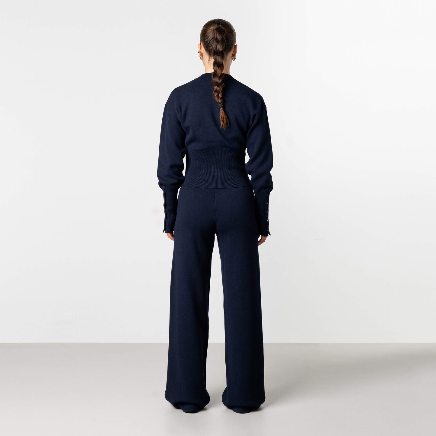 CHLOE KNITTED SET | NAVY/WHITE