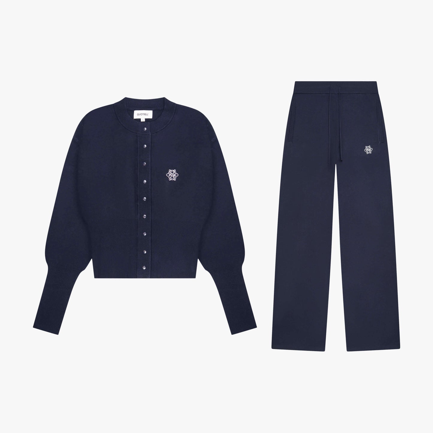 CHLOE KNITTED SET | NAVY/WHITE