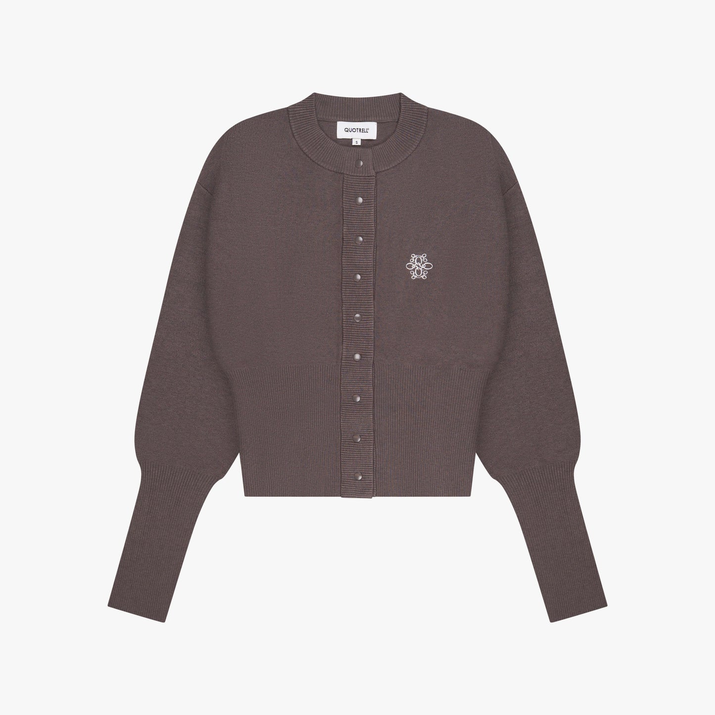 CHLOE KNITTED CARDIGAN | BROWN/OFF WHITE