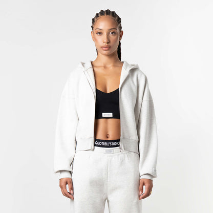 JADA ZIP HOODIE | LIGHT GREY MELEE