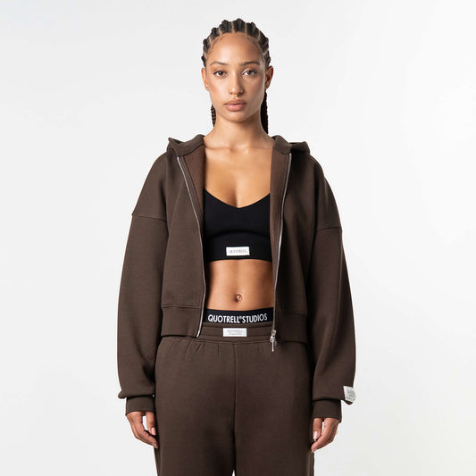 JADA ZIP HOODIE | BROWN