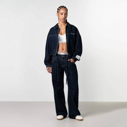 JANE CROPPED SET | INDIGO BLUE