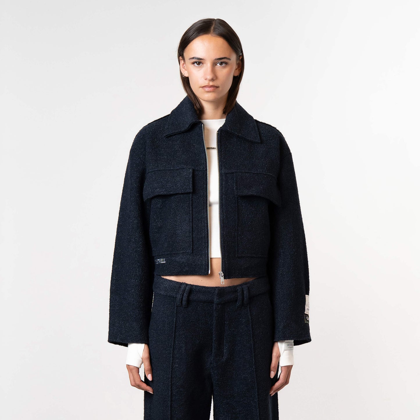 LAYLA CROPPED JACKET | NAVY