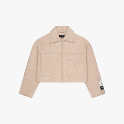 LAYLA CROPPED JACKET | BEIGE