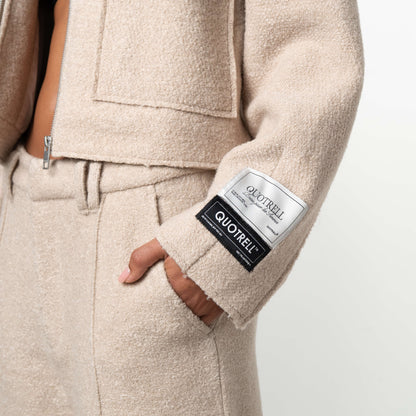 LAYLA CROPPED JACKET | BEIGE