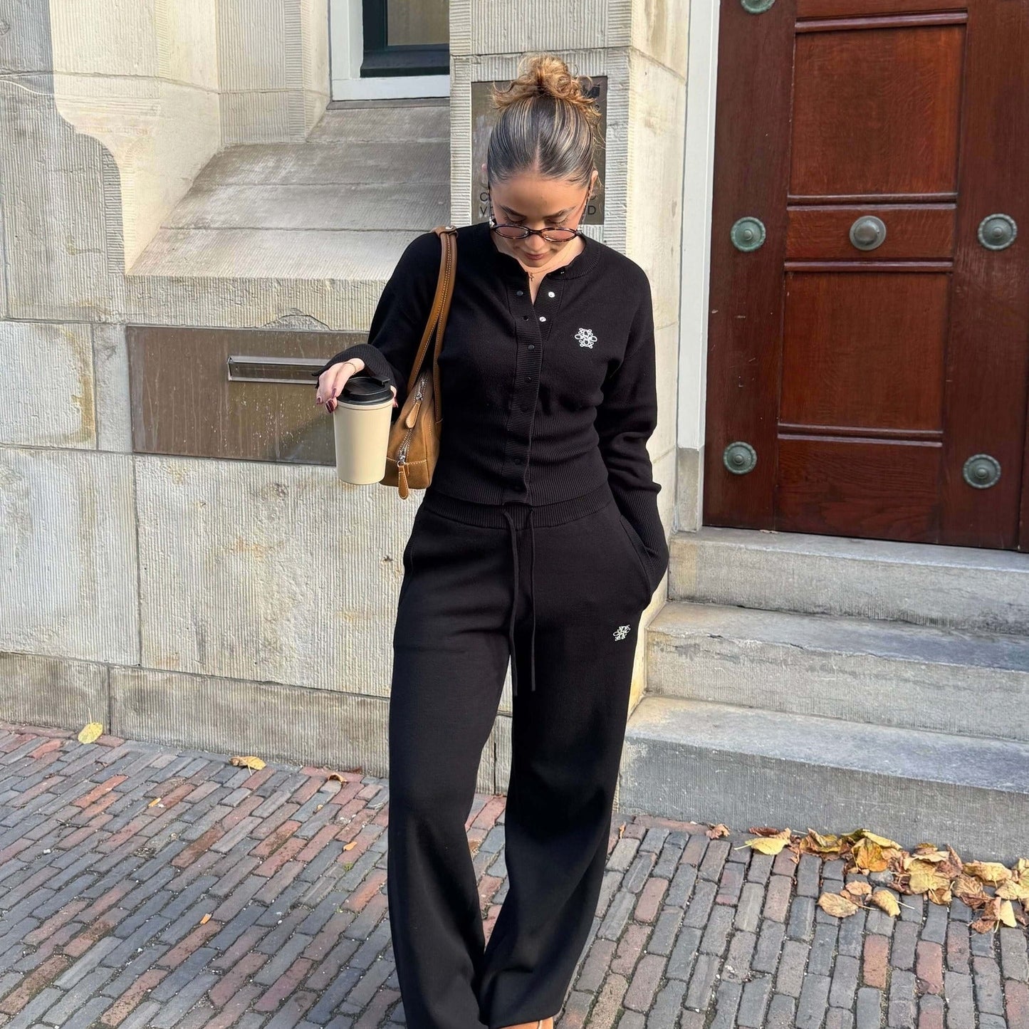 CHLOE KNITTED SET | BLACK/WHITE