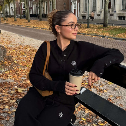 CHLOE KNITTED CARDIGAN | BLACK/WHITE